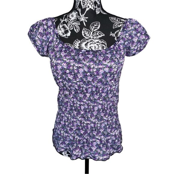 Floral T Shirt Blouse Coquette Cottage Fairy Y2K Style Boho Bohemian Everyday - Picture 1 of 9